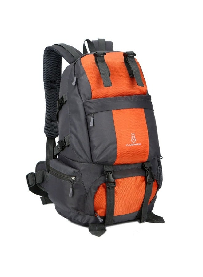 Mountaineering Hiking Outdoor Large Capacity Backpack Camping Travel Luggage Storage Backpack-Color:Orange-Capacity:20-35L - Image 1